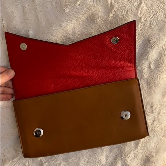 Handmade Leather Clutch Red Interior - Picture 4 of 7